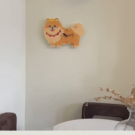 Petstify pomeranian swinging paw wall clock clean product video