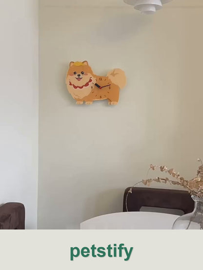 Petstify pomeranian swinging paw wall clock clean product video