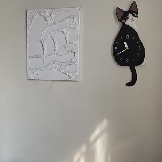 Devon Rex Swinging Tail Wall Clock devon rex swinging tail wall clock product video product media