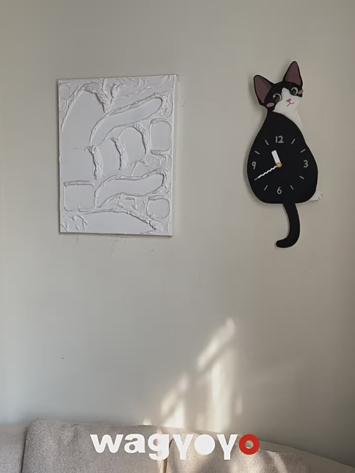 Devon Rex Swinging Tail Wall Clock devon rex swinging tail wall clock product video product media