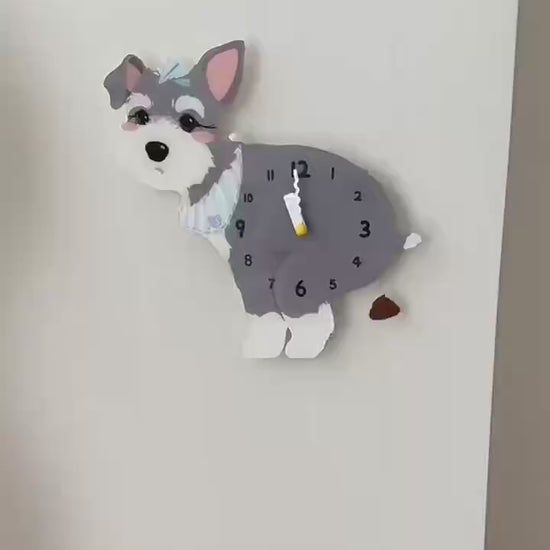 Light Schnauzer Wall Clock additional product motion view 1