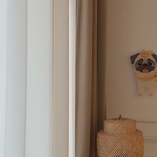 Pug Swinging Paw Wall Clock pug swinging paw wall clock product video product media