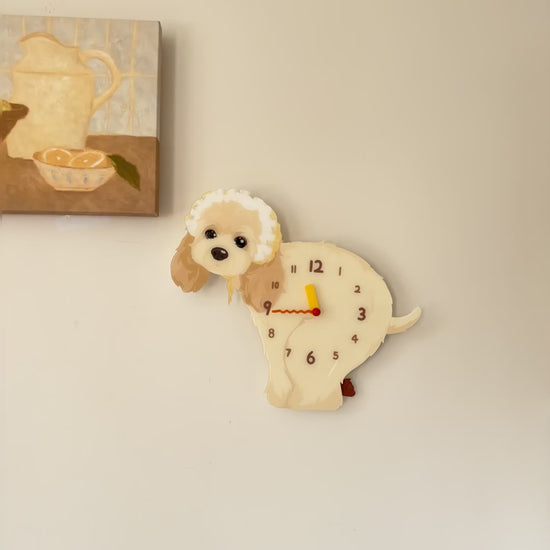 American Cocker Spaniel Wall Clock product motion demonstration