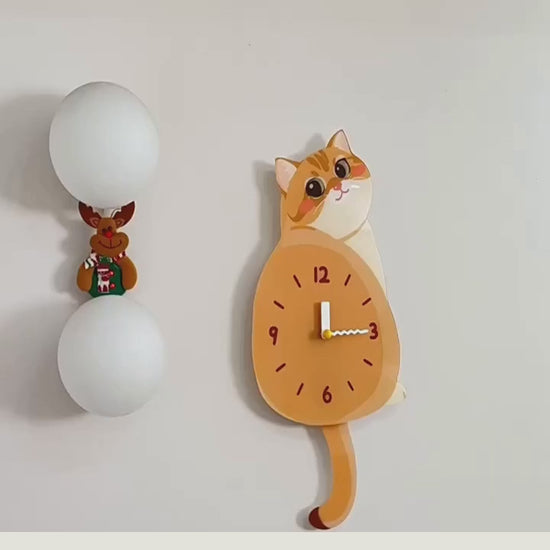 Petstify golden shaded cat wall clock clean product video