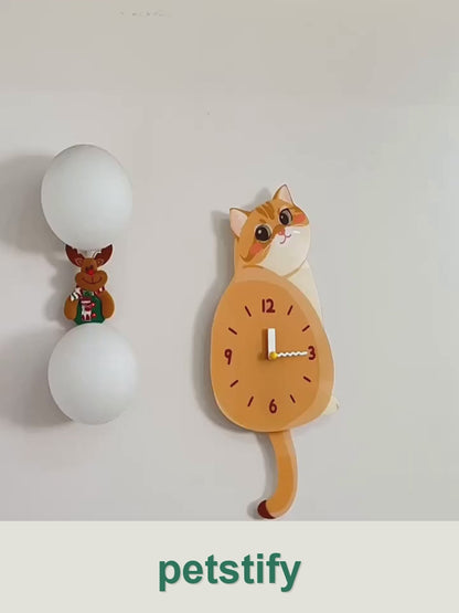 Petstify golden shaded cat wall clock clean product video