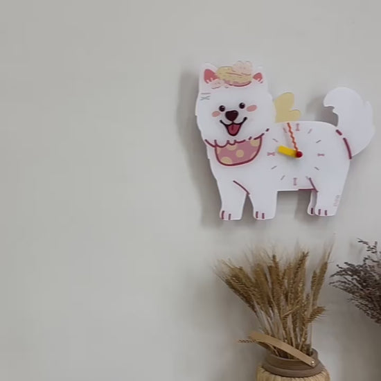 Samoyed Wall Clock samoyed wall clock product video product media