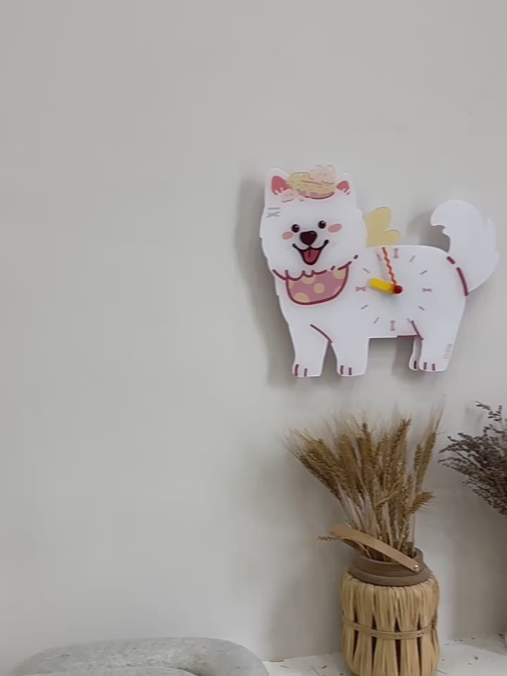 Samoyed Wall Clock samoyed wall clock product video product media