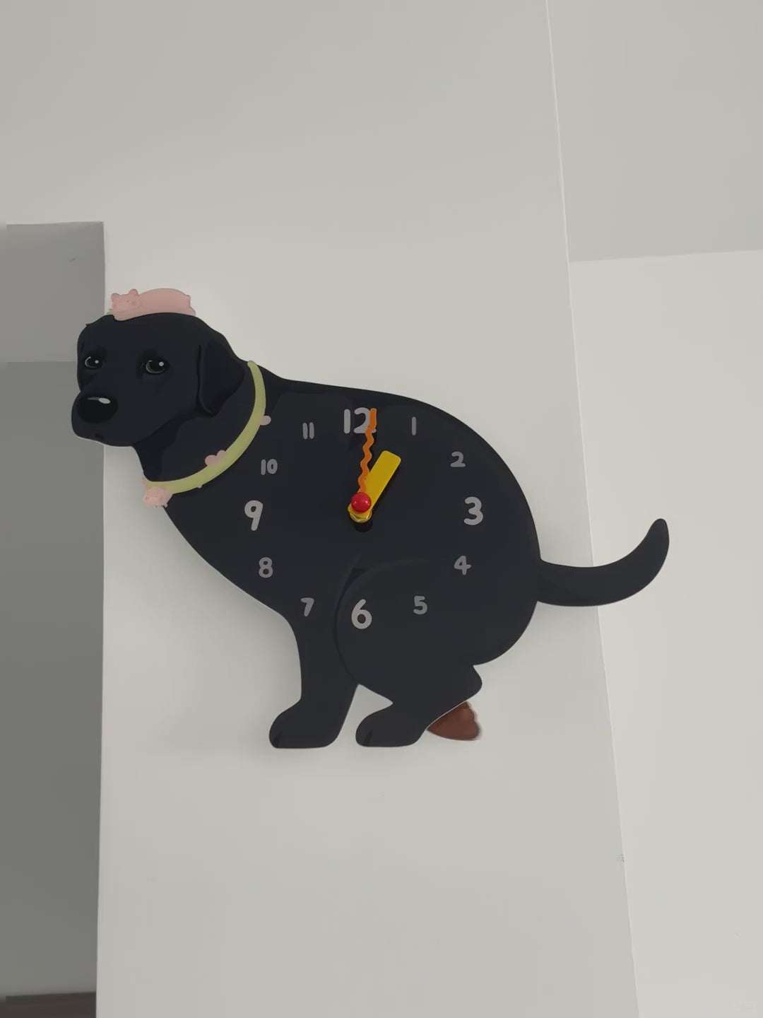 Black Labrador Retriever Wall Clock additional product motion view 1