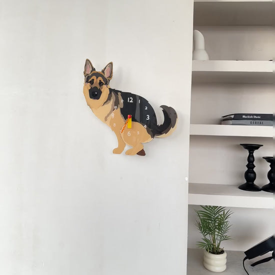 German Shepherd Wall Clock product motion demonstration