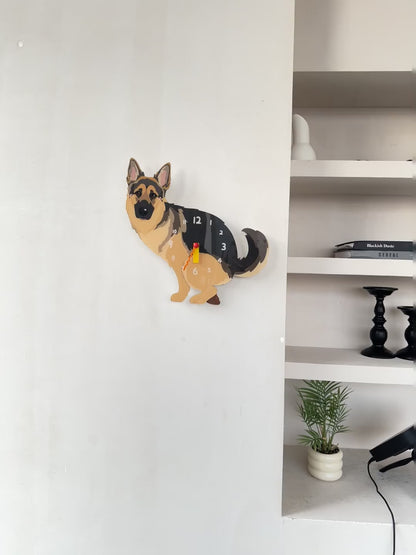 German Shepherd Wall Clock product motion demonstration