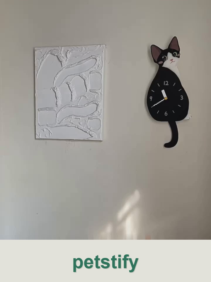 Petstify Devon Rex swinging tail wall clock clean product video