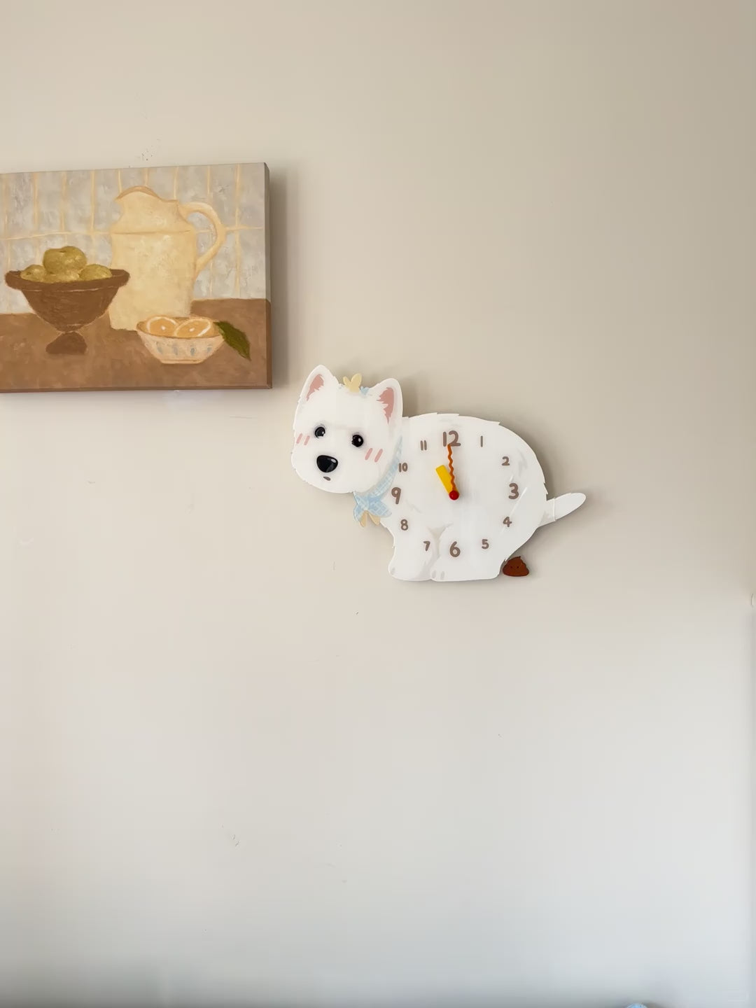 West Highland White Terrier Wall Clock product motion demonstration