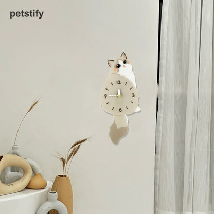 Blue Bicolor Ragdoll wall clock — original product image