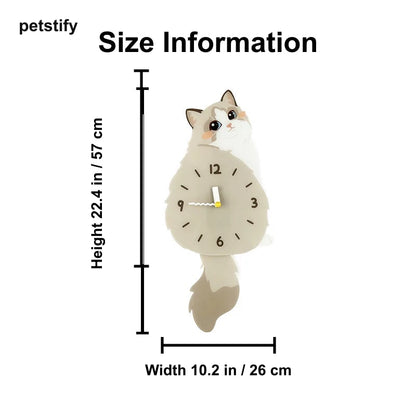 Ragdoll size diagram wall clock — original product image