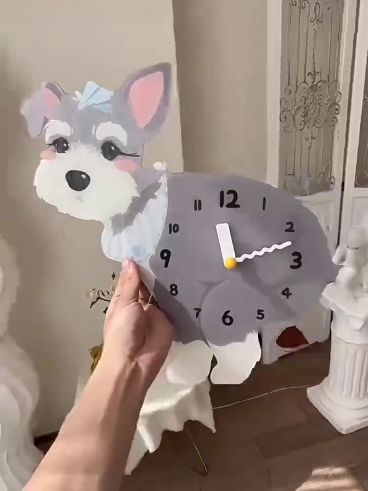 Light Schnauzer Wall Clock with Swinging Poop Pendulum additional product detail