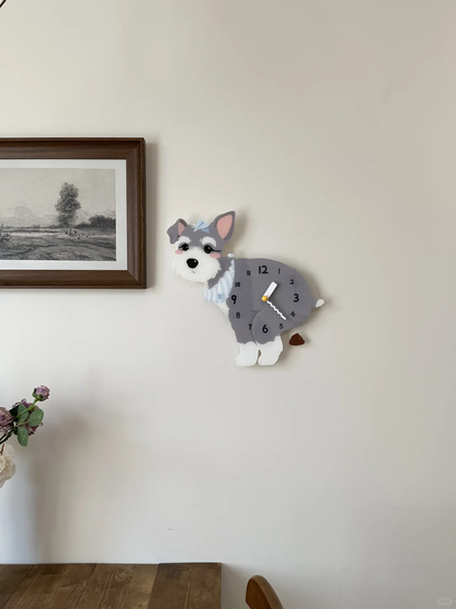 Light Schnauzer Wall Clock with Swinging Poop Pendulum additional product view