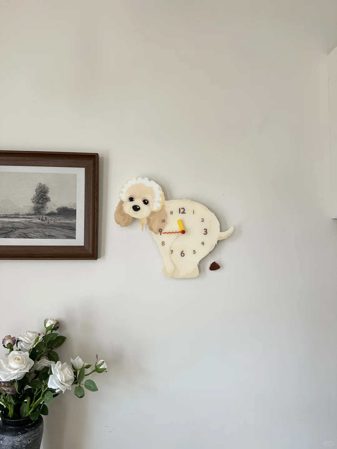 American Cocker Spaniel Wall Clock with Swinging Poop Pendulum additional product view