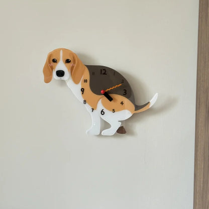 Beagle Wall Clock with Swinging Poop Pendulum additional product view