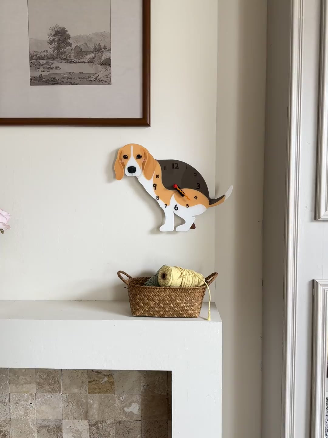 Beagle Wall Clock with Swinging Poop Pendulum additional product view