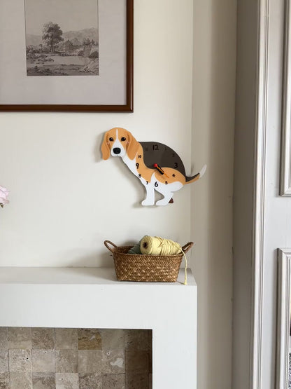 Beagle Wall Clock with Swinging Poop Pendulum additional product view