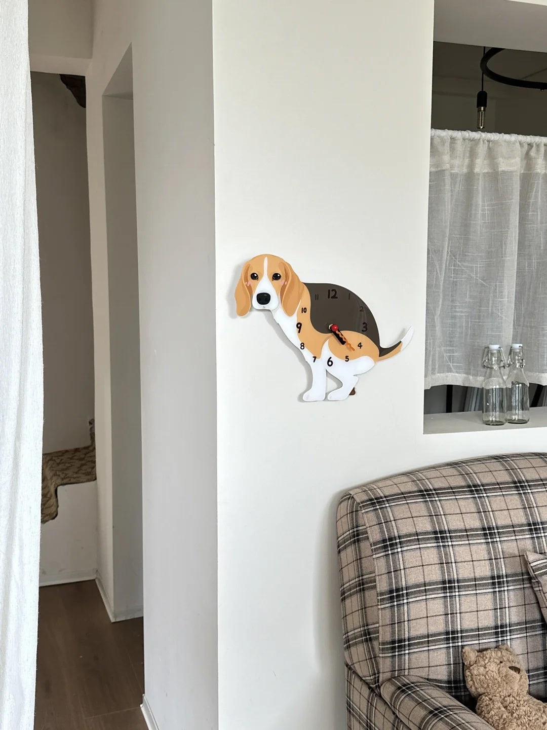 Beagle Wall Clock with Swinging Poop Pendulum additional product view
