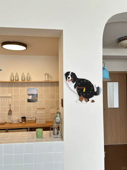 Bernese Mountain Dog Wall Clock with Swinging Poop Pendulum additional product view