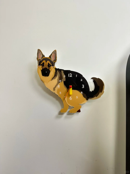 German Shepherd Wall Clock with Swinging Poop Pendulum additional product detail