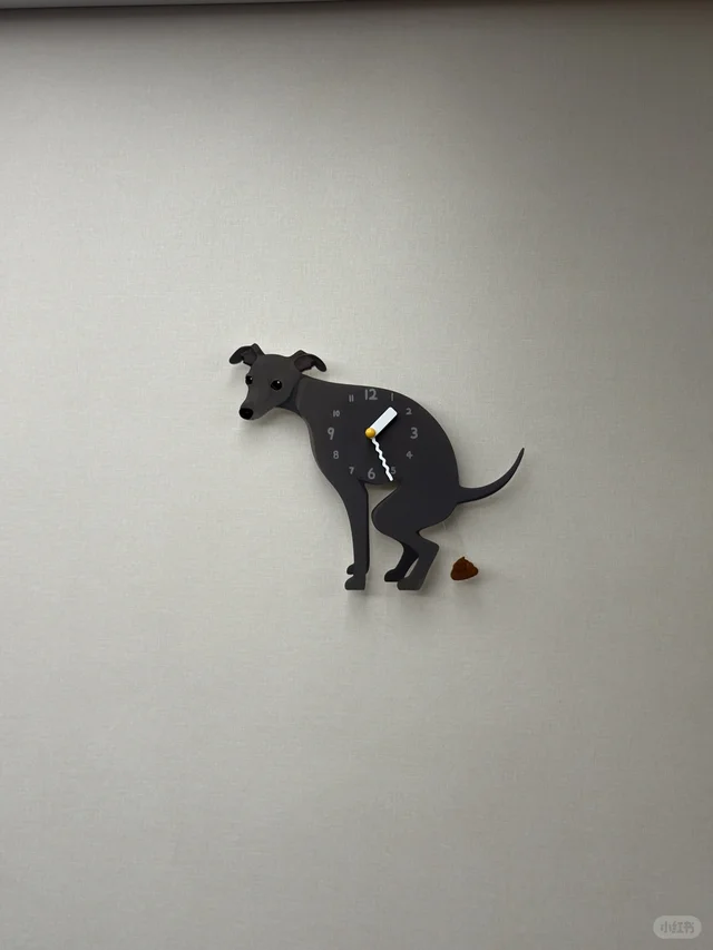 Gray Greyhound Wall Clock with Swinging Poop Pendulum original product photograph