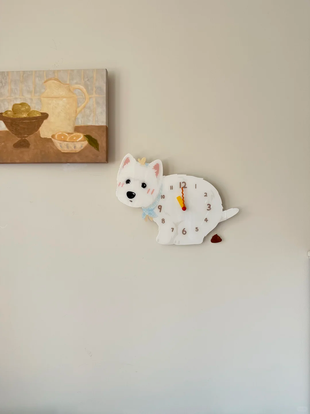 West Highland White Terrier Wall Clock with Swinging Poop Pendulum original product photograph